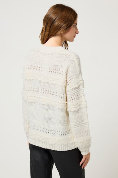 M&Co Ivory White Textured Boucle Knit Jumper