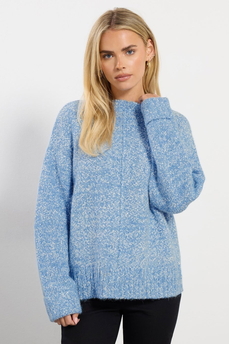 M&Co Petite Blue Chunky Knit Textured Jumper