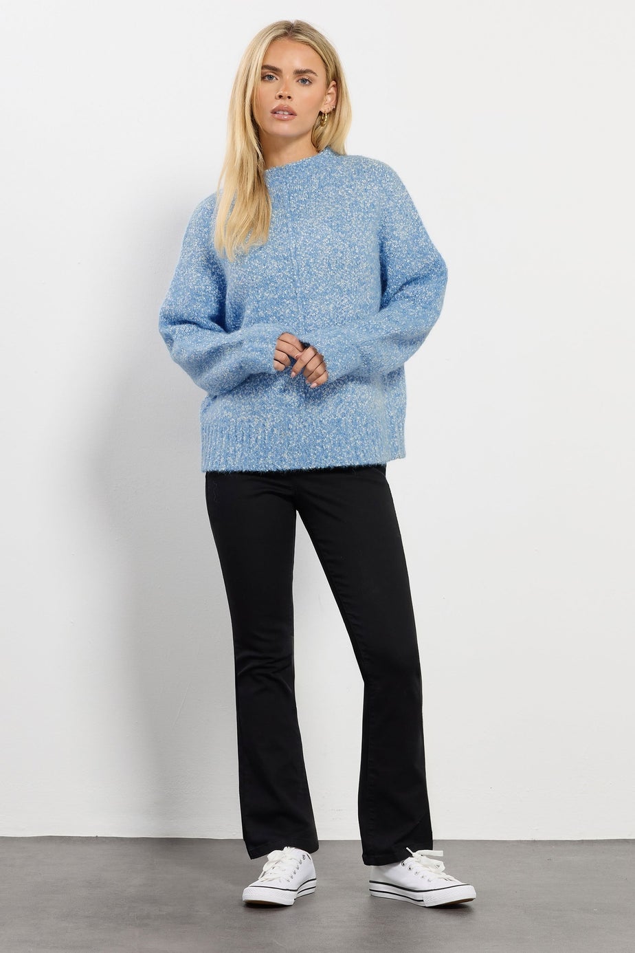 M&Co Petite Blue Chunky Knit Textured Jumper