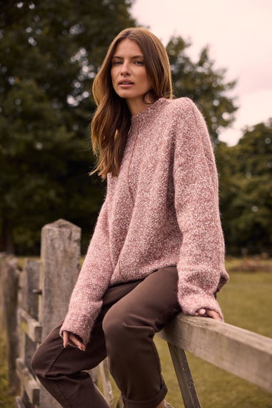 M&Co Pink Chunky Knit Textured Jumper