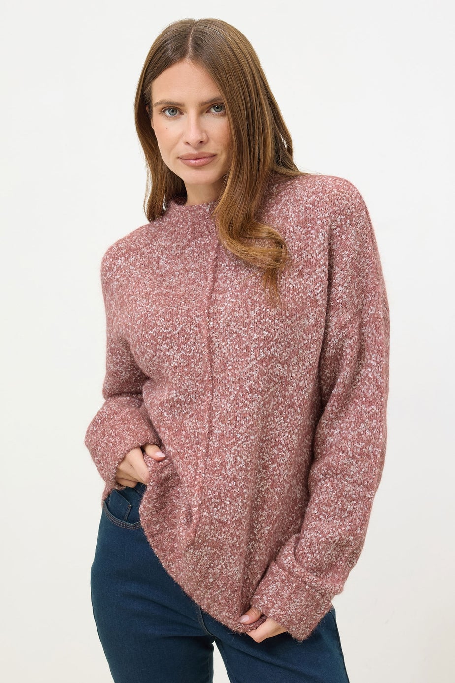 M&Co Pink Chunky Knit Textured Jumper