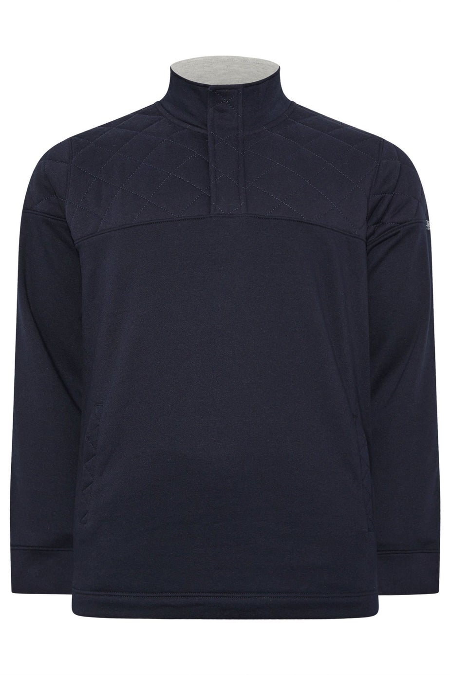 BadRhino Navy Blue Diamond Quilted Quarter Zip Sweatshirt