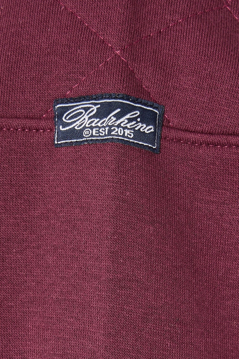 BadRhino Burgundy Red Diamond Quilted Quarter Zip Sweatshirt