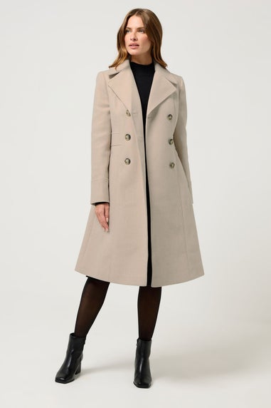 M&Co Natural Double Breasted Midi Coat