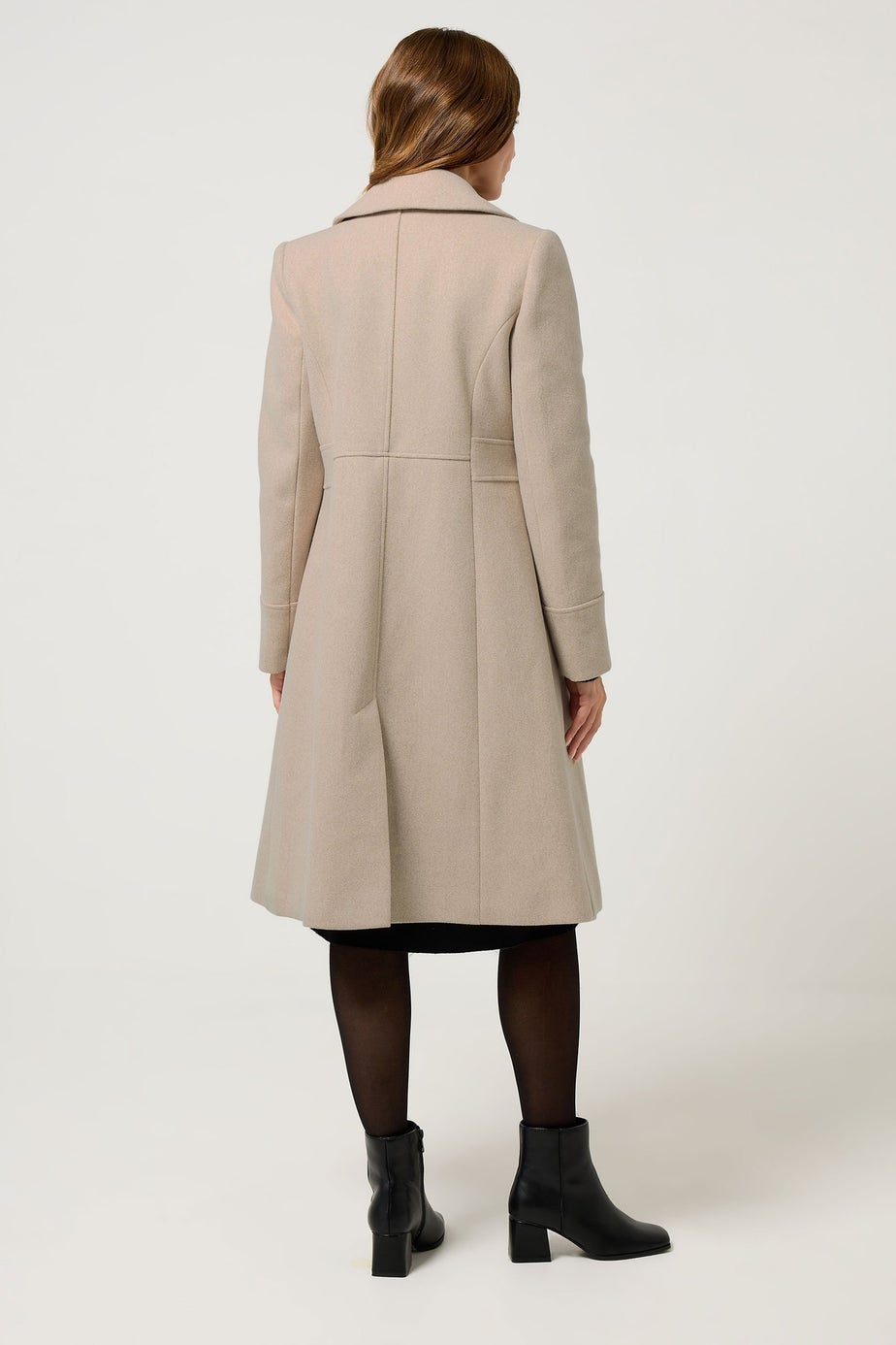 M&Co Natural Double Breasted Midi Coat