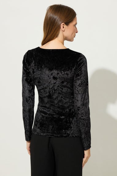 Star By Julien Macdonald Black Velvet Button Detail Top