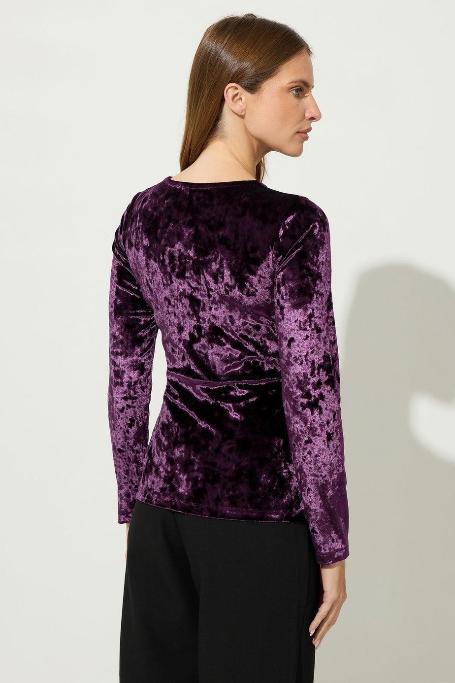Star By Julien Macdonald Purple Velvet Button Detail Top