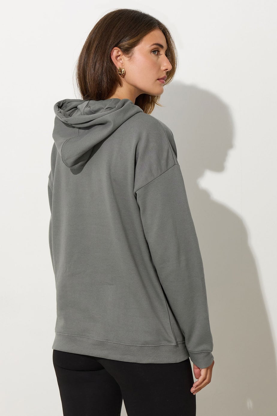 Long Tall Sally Charcoal Grey Drawstring Hoodie