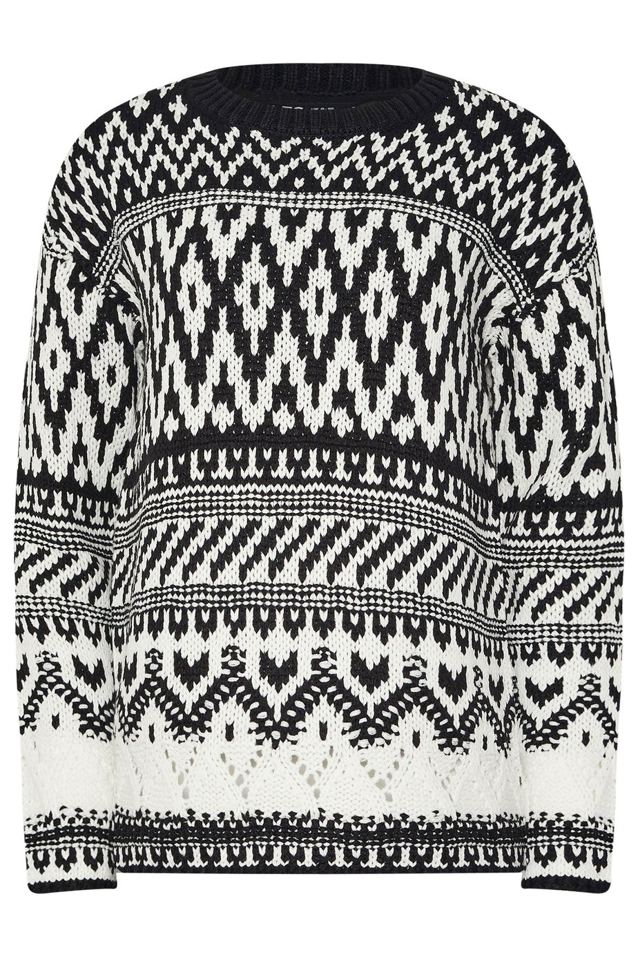 Long Tall Sally Black & White Fairisle Jumper