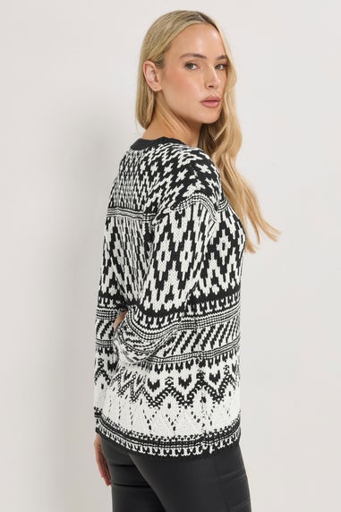 Long Tall Sally Black & White Fairisle Jumper