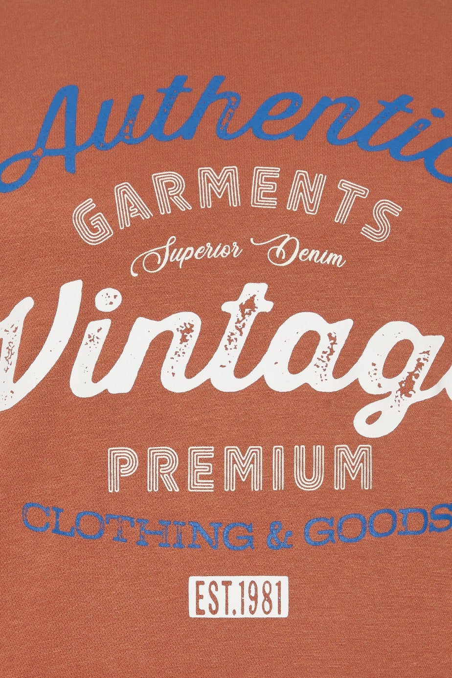 BadRhino Rust Orange 'Authentic Vintage' Graphic Sweatshirt