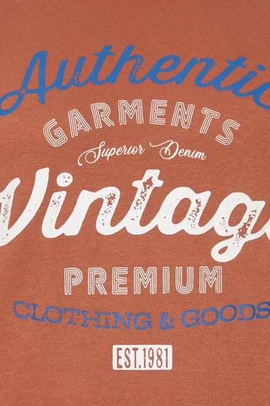 BadRhino Rust Orange 'Authentic Vintage' Graphic Sweatshirt