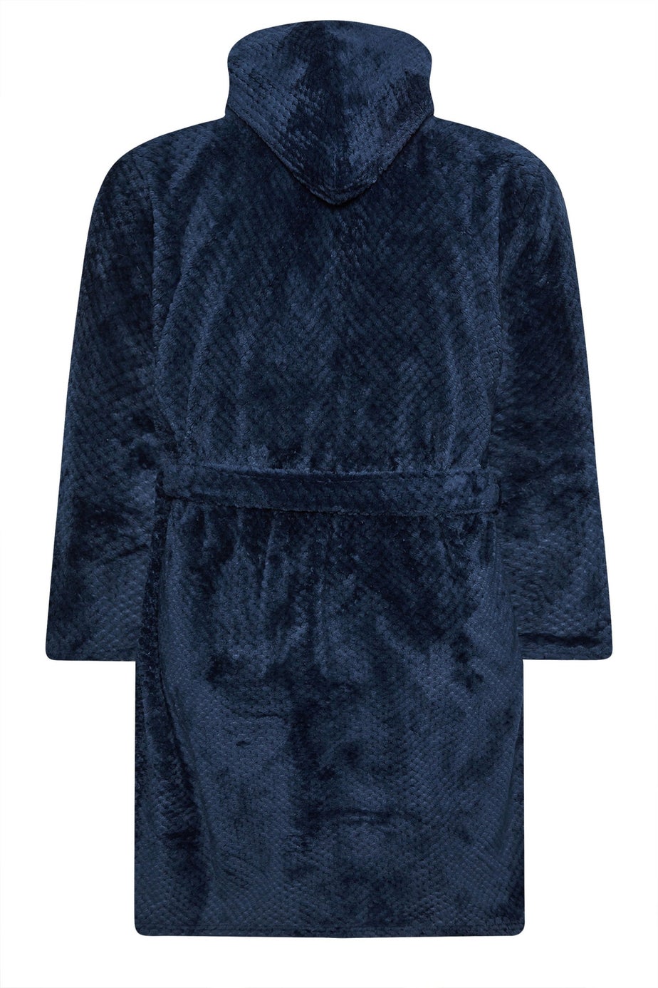 BadRhino Navy Blue Textured Fleece Dressing Gown