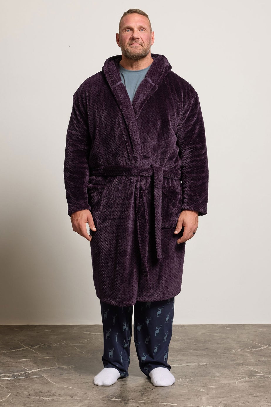 BadRhino Purple Textured Dressing Gown