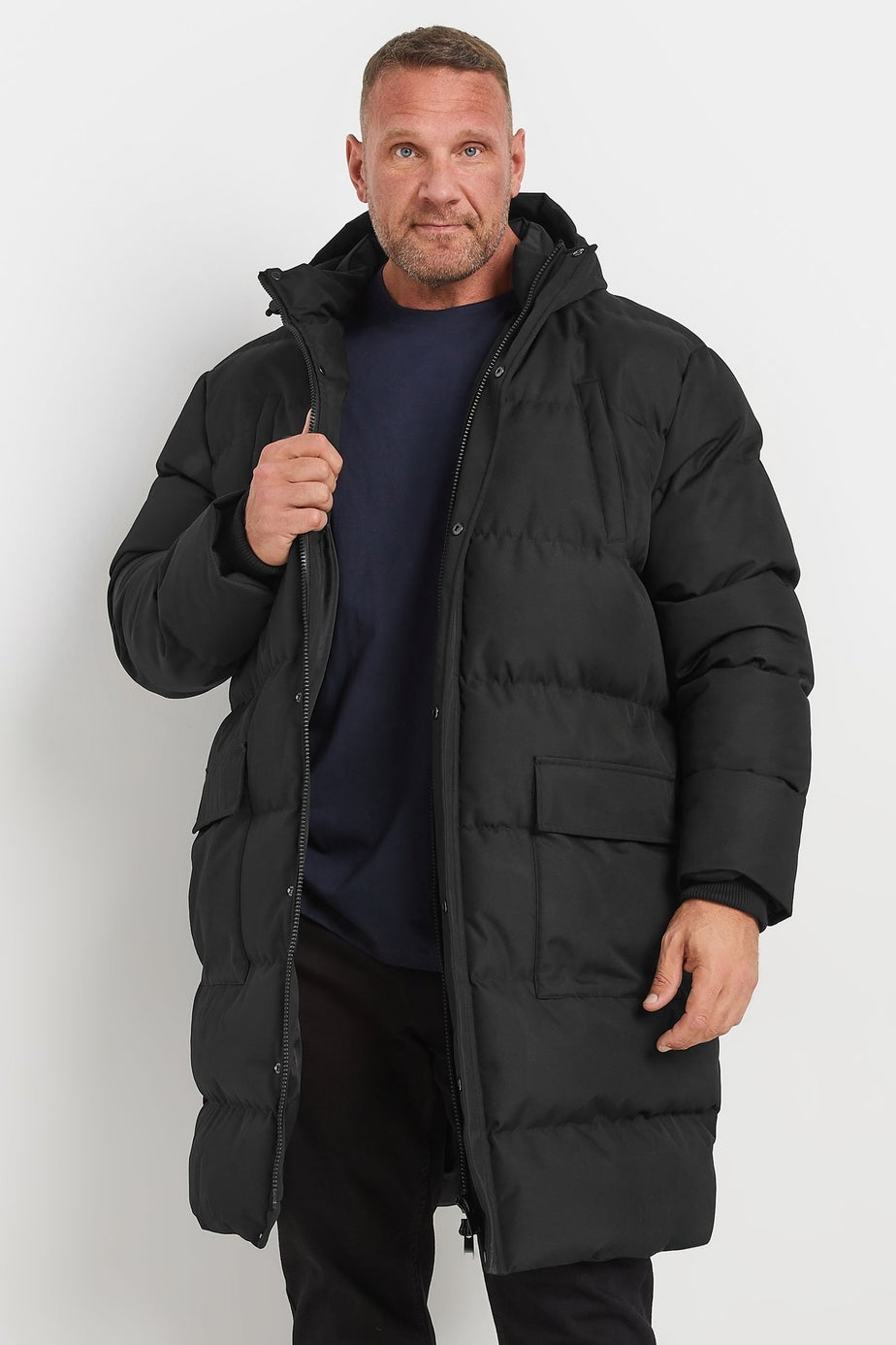 BadRhino Black Longline Puffer Jacket