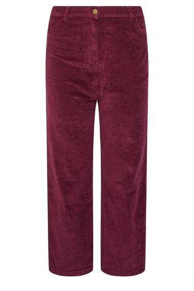 M&Co Petite Berry Red Cord Wide Leg Trousers