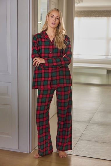 Long Tall Sally Red & Green Cotton Check Pyjama Set