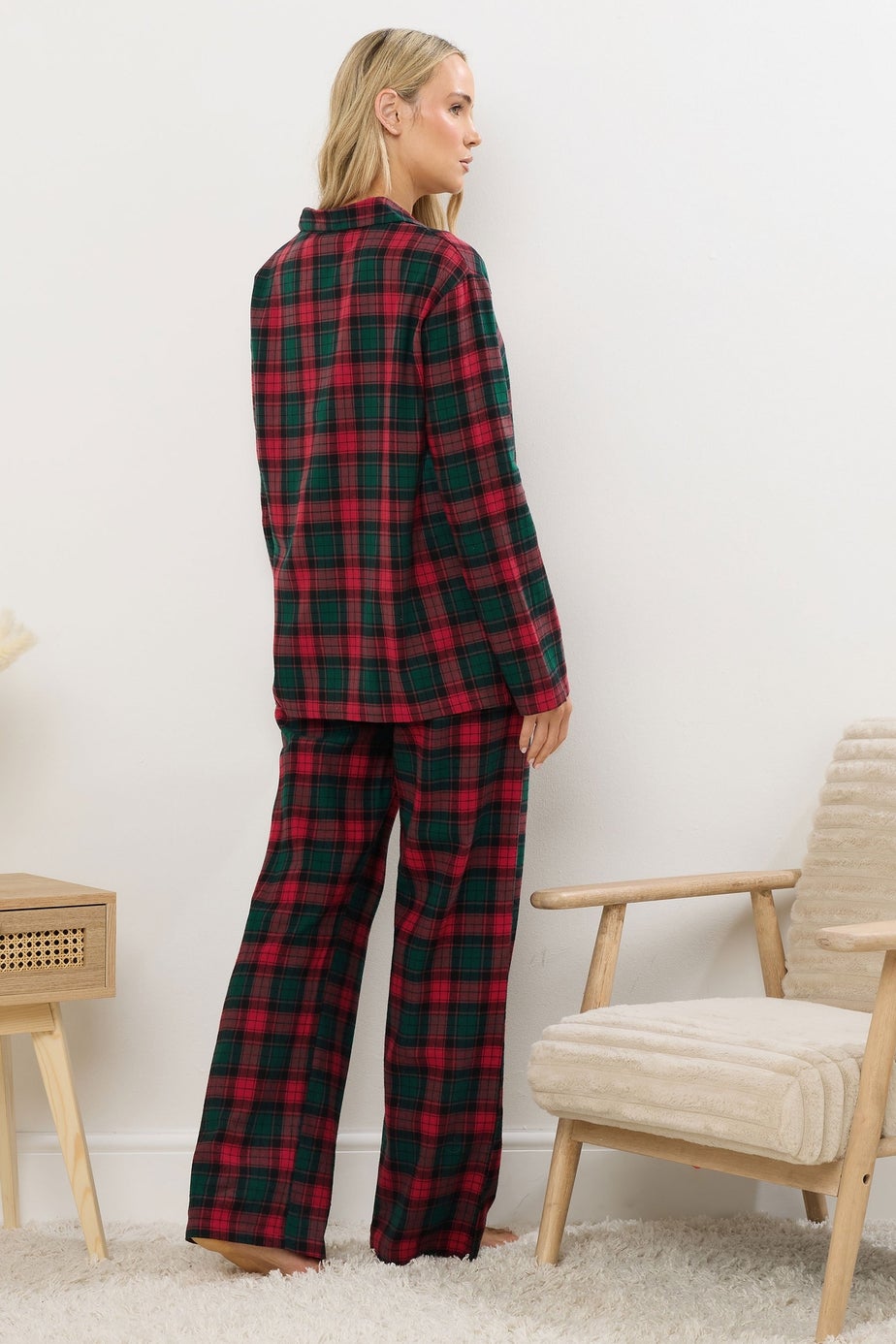 Long Tall Sally Red & Green Cotton Check Pyjama Set