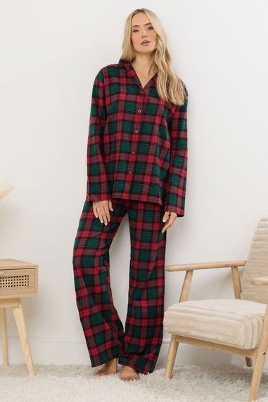 Long Tall Sally Red & Green Cotton Check Pyjama Set