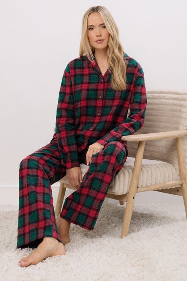 Long Tall Sally Red & Green Cotton Check Pyjama Set