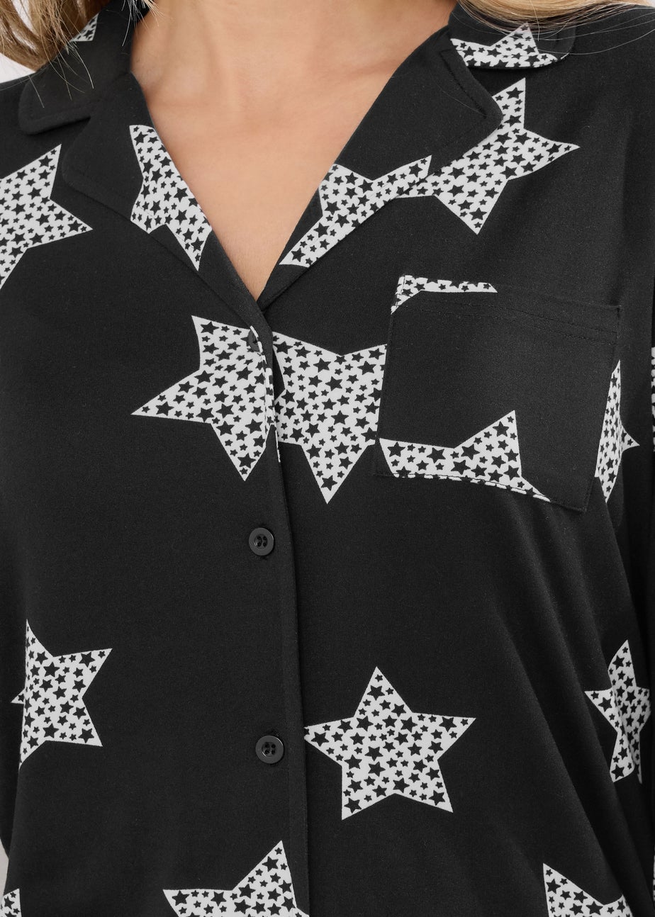Long Tall Sally Black Soft Touch Star Pyjama Set