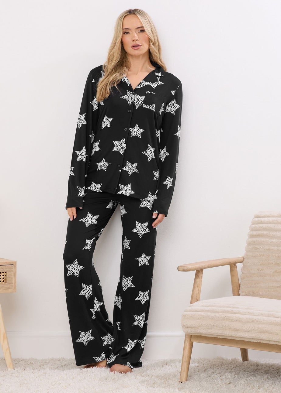Long Tall Sally Black Soft Touch Star Pyjama Set