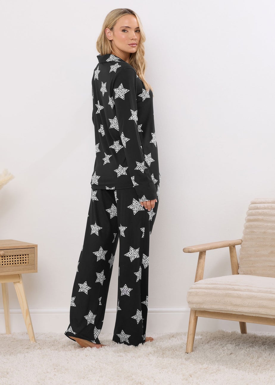 Long Tall Sally Black Soft Touch Star Pyjama Set