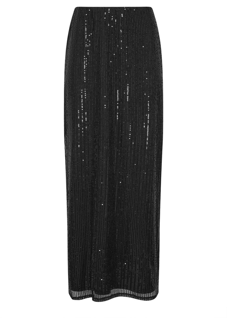 Long Tall Sally Black Sequin Maxi Skirt