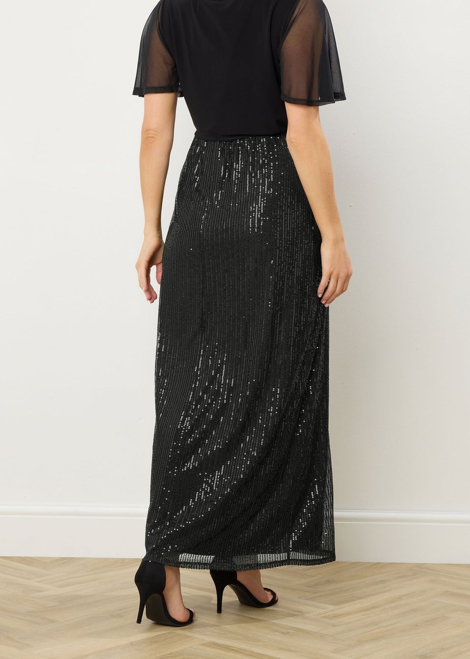 Long Tall Sally Black Sequin Maxi Skirt
