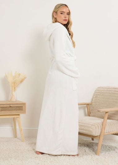 Long Tall Sally White Super Soft Fleece Maxi Dressing Gown