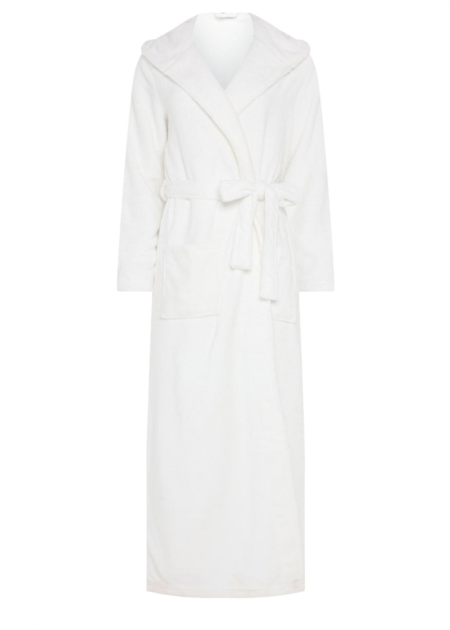 Long Tall Sally White Super Soft Fleece Maxi Dressing Gown