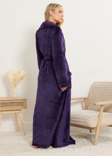 Long Tall Sally Purple Shawl Collar Maxi Dressing Gown