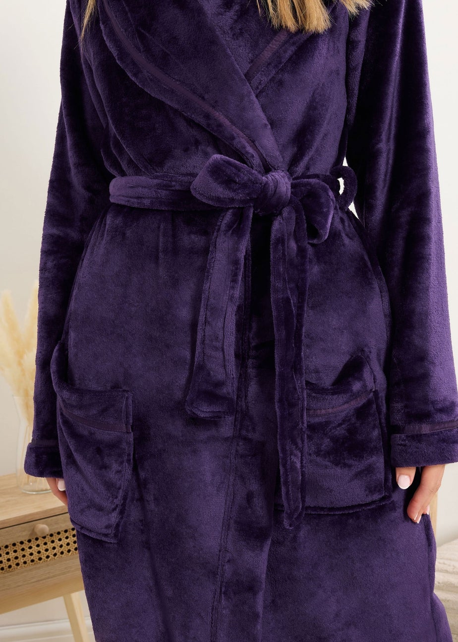 Long Tall Sally Purple Shawl Collar Maxi Dressing Gown