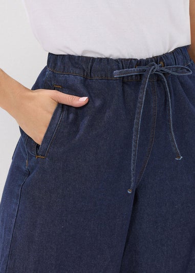 Long Tall Sally Indigo Blue Tie Waist Wide Leg Jeans