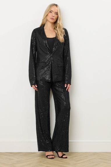 Long Tall Sally Black Embellished Tailored Blazer
