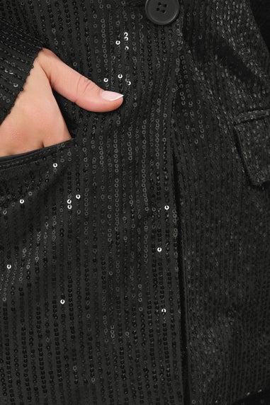 Long Tall Sally Black Embellished Tailored Blazer