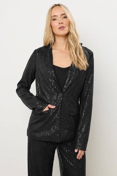 Long Tall Sally Black Embellished Tailored Blazer