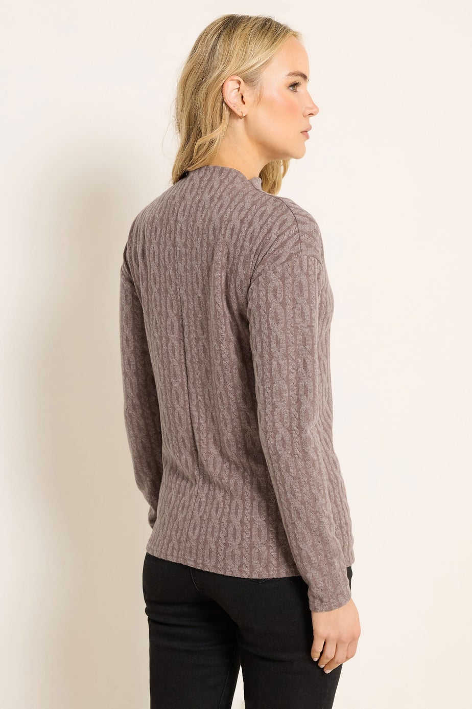 Long Tall Sally Light Pink Knit Funnel Top