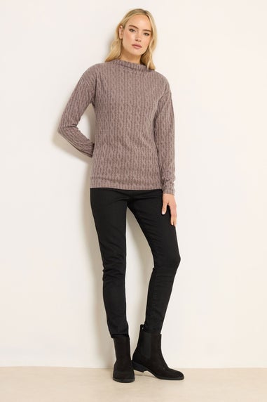 Long Tall Sally Light Pink Knit Funnel Top