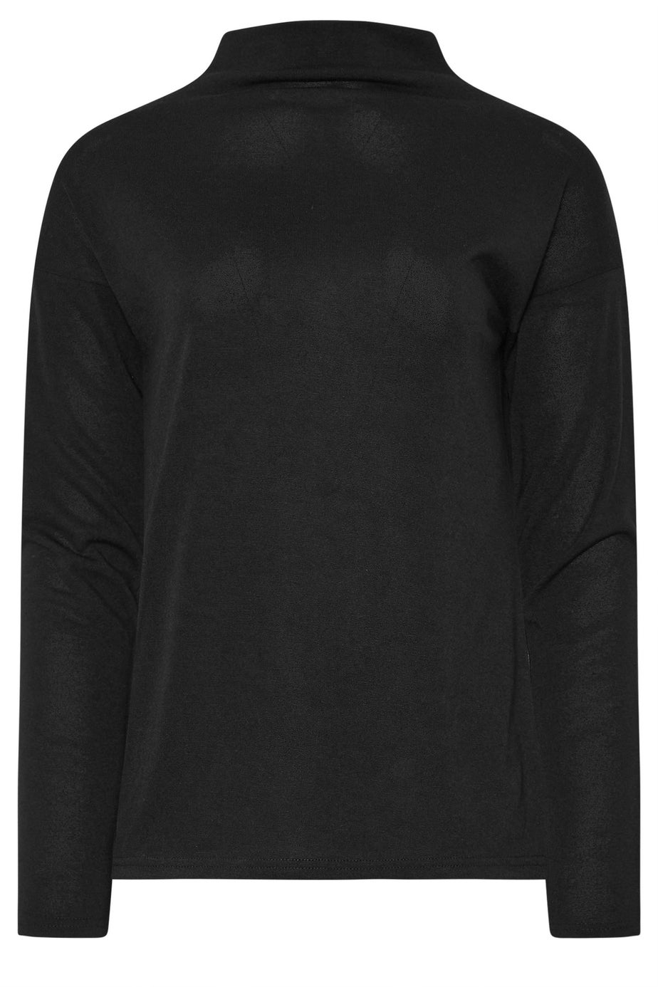 Long Tall Sally Black Knit Funnel Neck Top