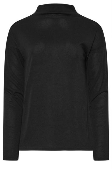 Long Tall Sally Black Knit Funnel Neck Top