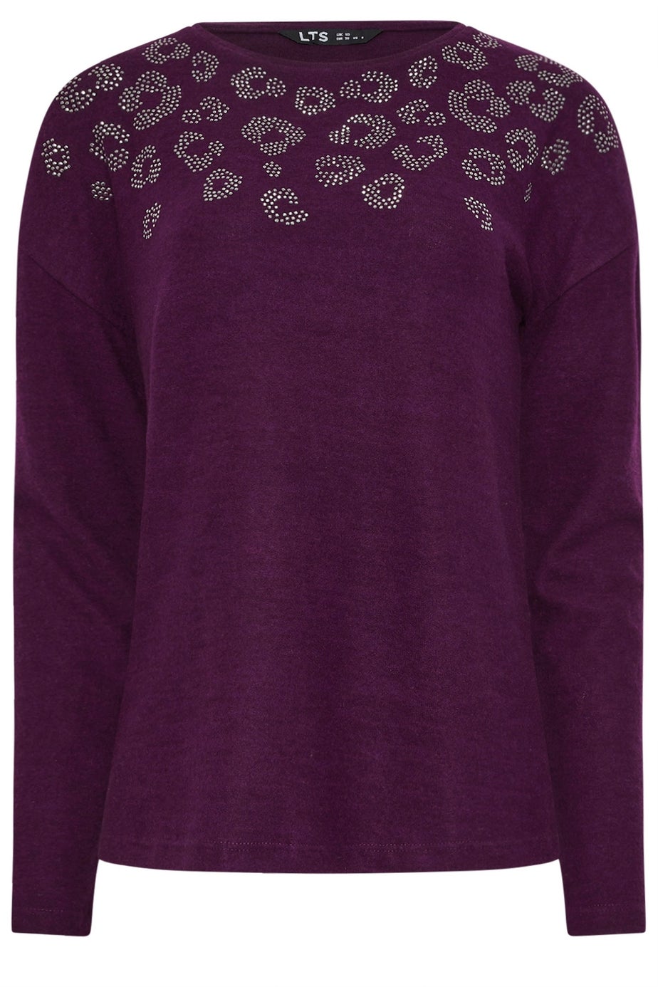 Long Tall Sally Purple Soft Touch Animal Embellished Jumper