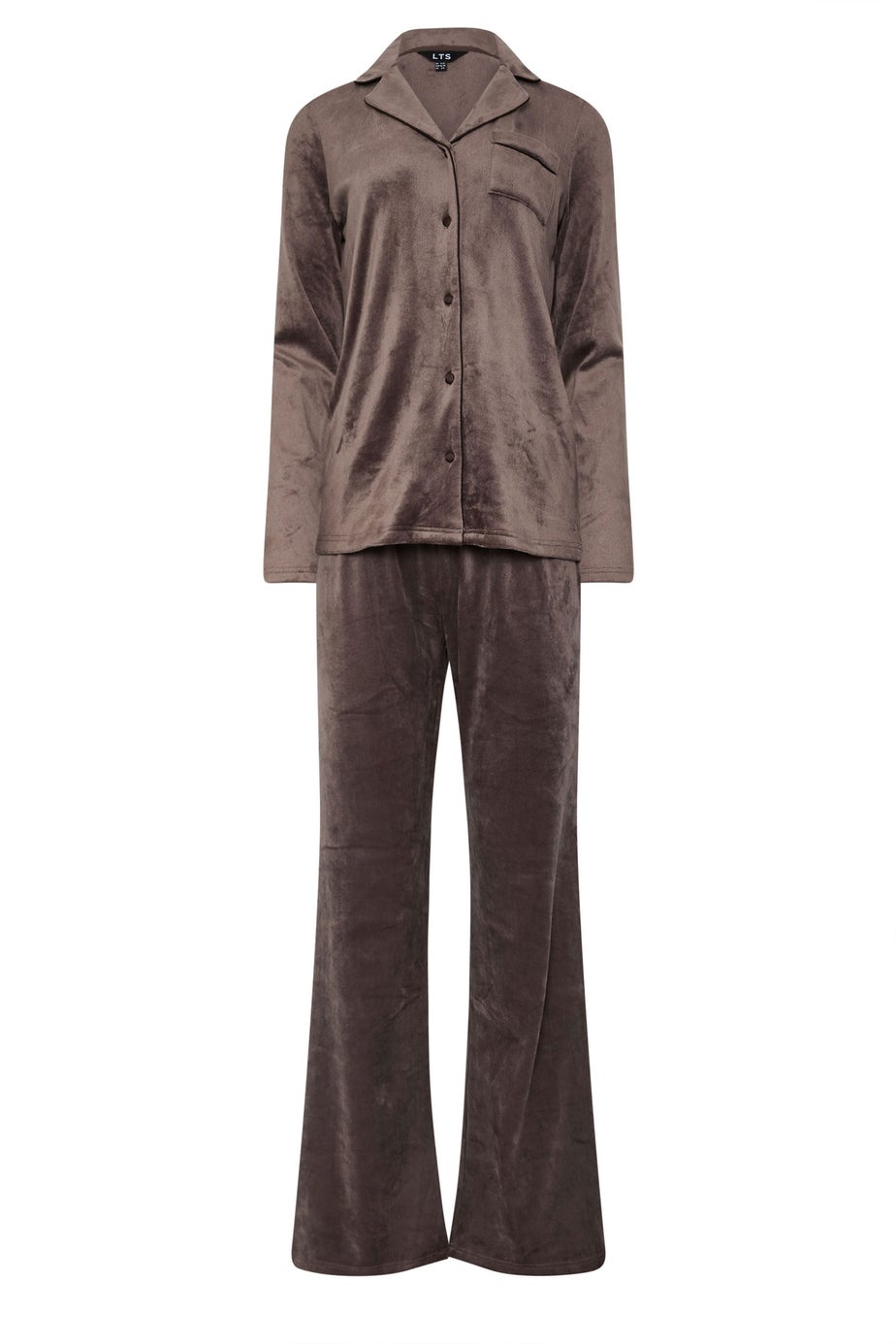 Long Tall Sally Chocolate Brown Super Soft Button Pyjama Set