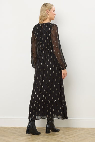 Long Tall Sally Black Sequin Spot Smock Maxi Dress