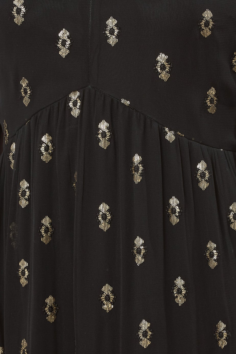 Long Tall Sally Black Sequin Spot Smock Maxi Dress