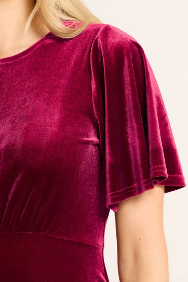 Long Tall Sally Red Velour Midi Tea Dress