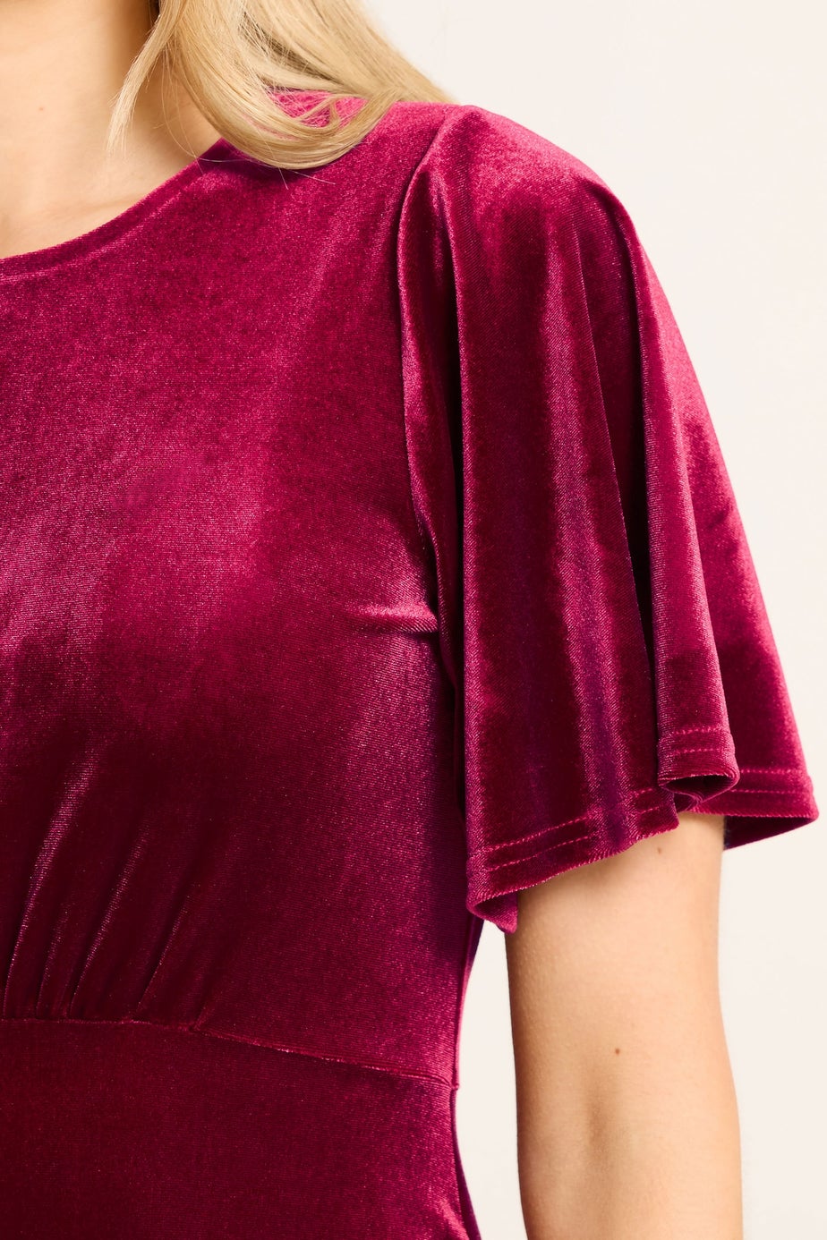 Long Tall Sally Red Velour Midi Tea Dress