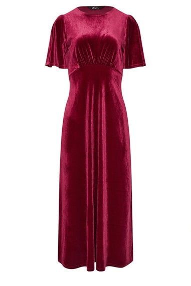 Long Tall Sally Red Velour Midi Tea Dress
