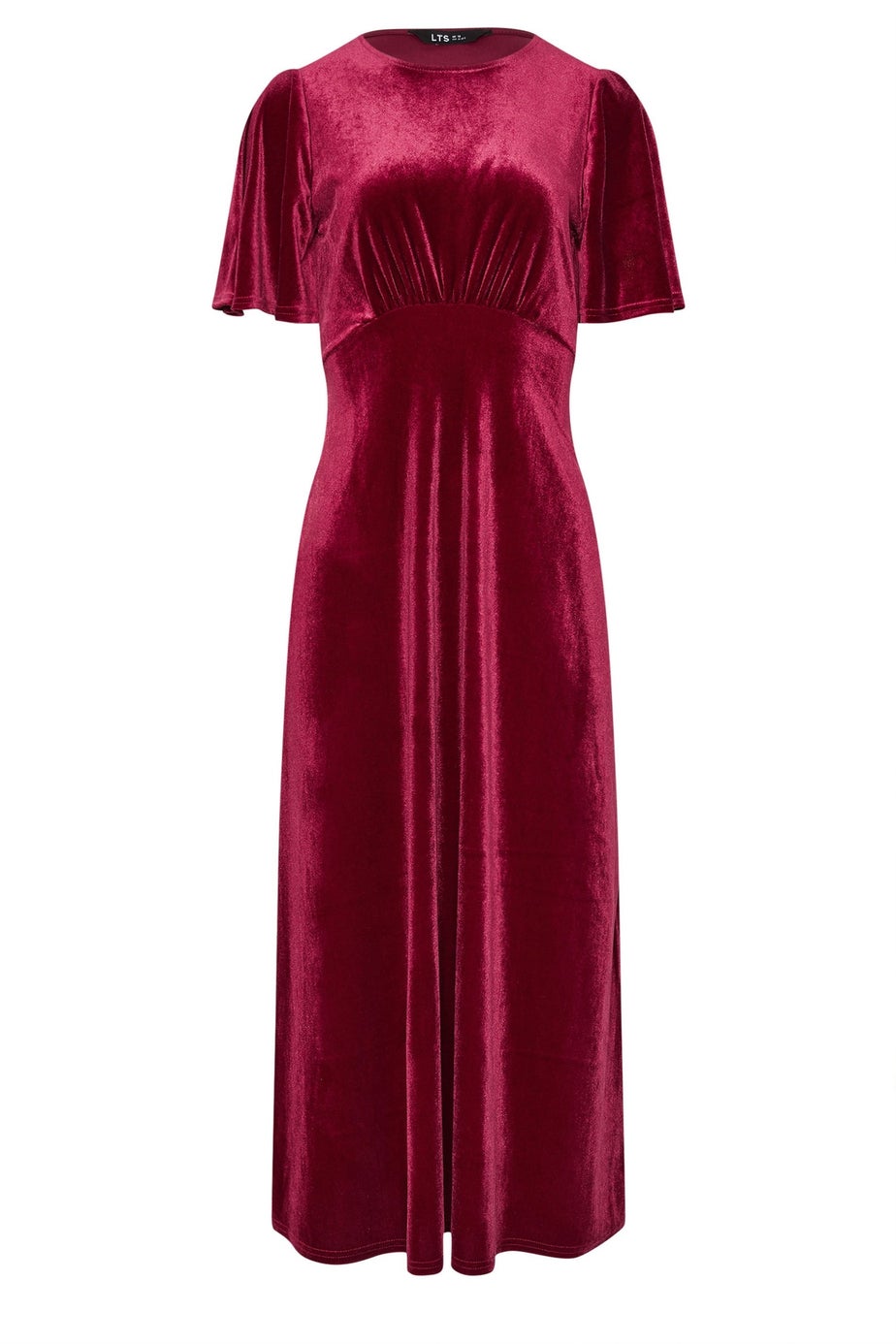 Long Tall Sally Red Velour Midi Tea Dress