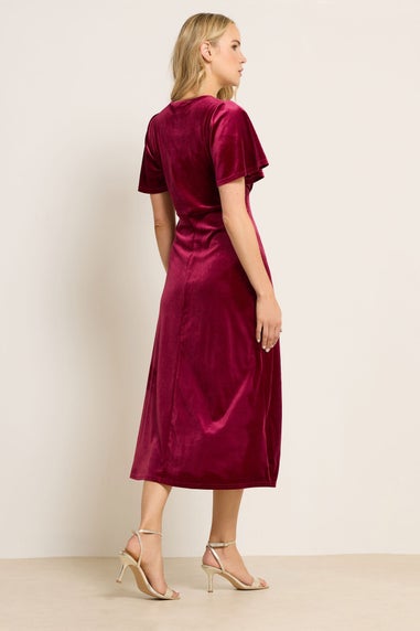 Long Tall Sally Red Velour Midi Tea Dress